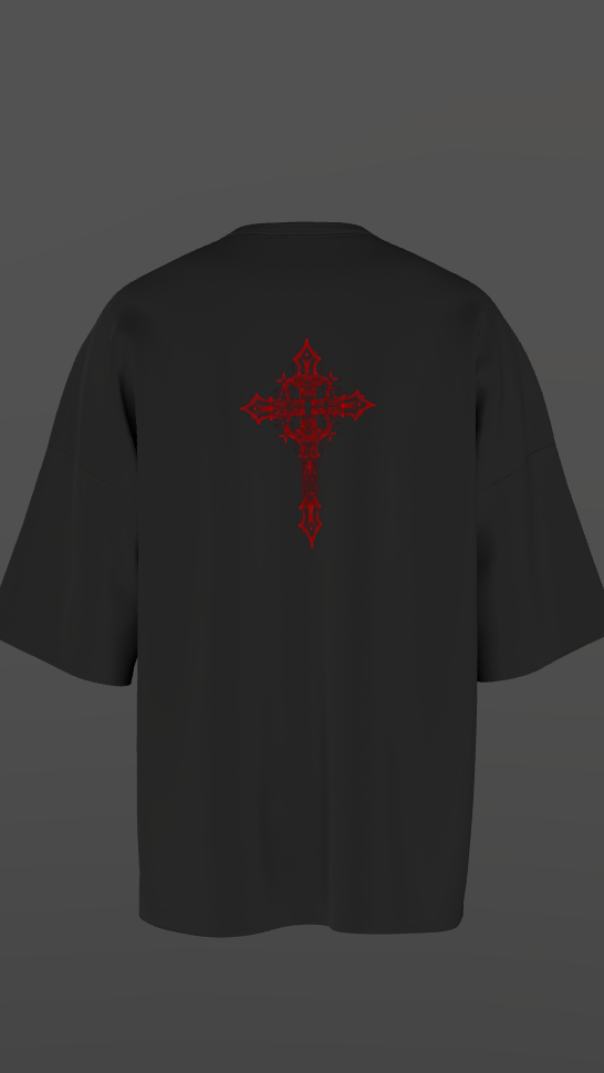 "Void Mark" Oversized Tee β White Flame Emblem