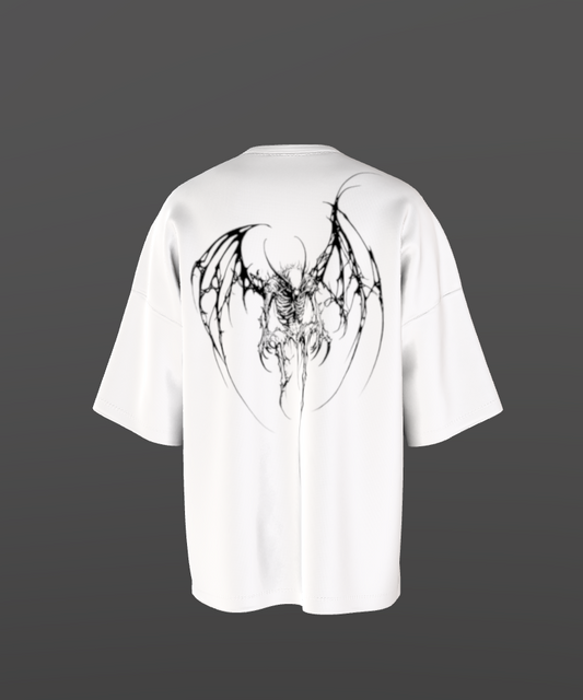 Void Red | Bloodwings Oversized Graphic Tee – Front & Back Dragon Print