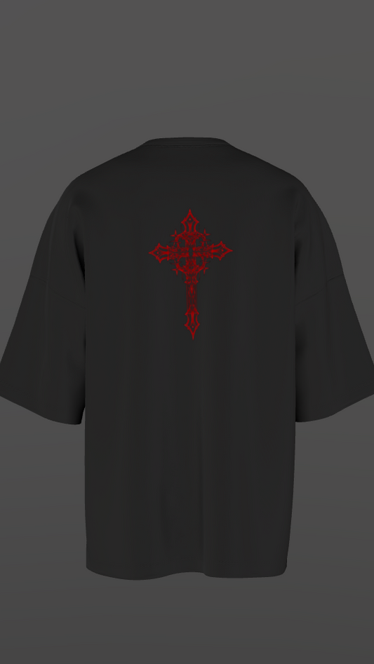 "Void Mark" Oversized Tee – White Flame Emblem