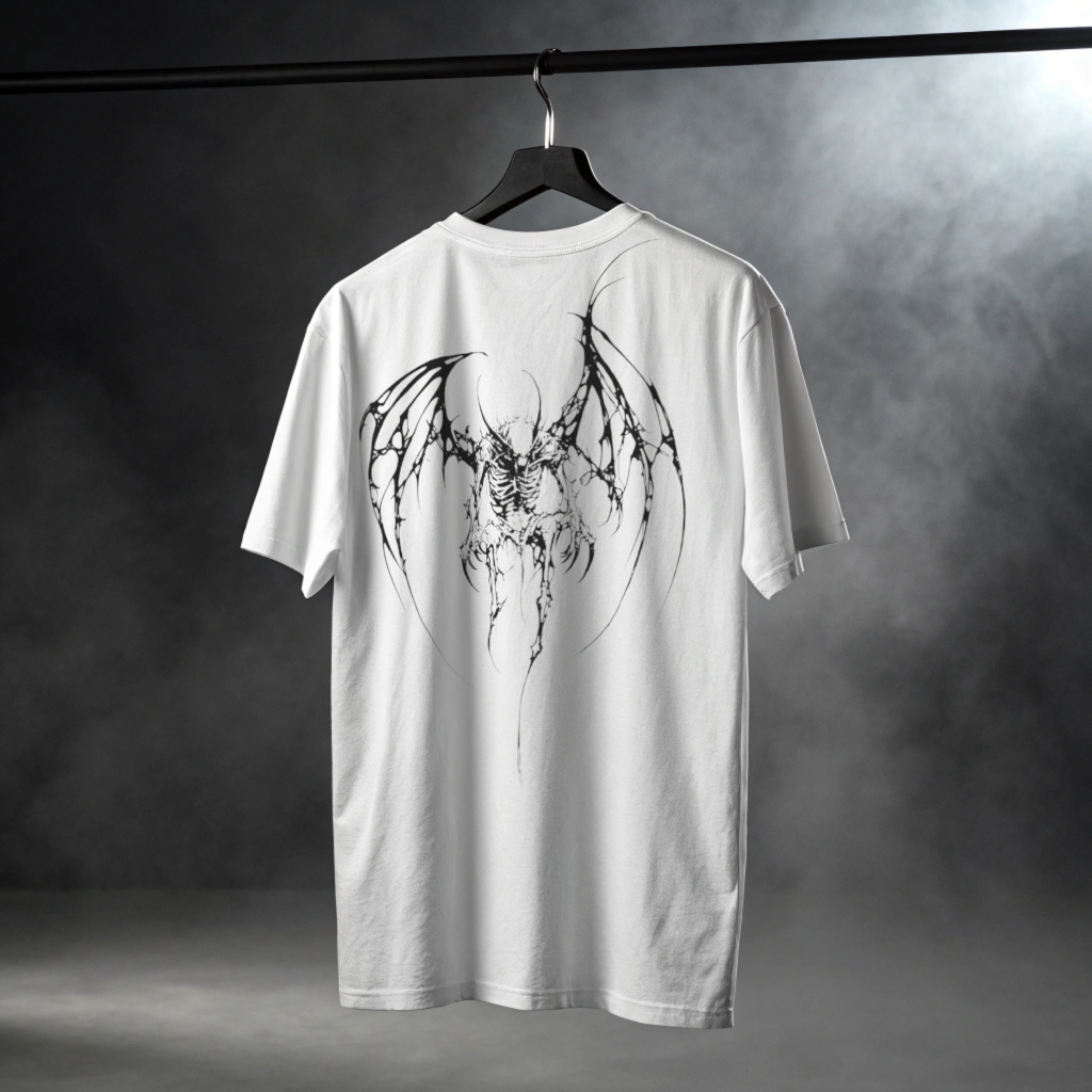 Void Red | Bloodwings Oversized Graphic Tee – Front & Back Dragon Print